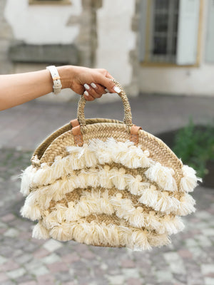 Handwoven Palm Shoulder+Hand Bag