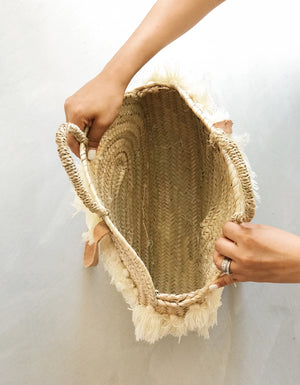 Handwoven Palm Shoulder+Hand Bag