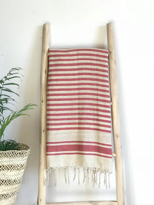 Hammam Towel - DESERT PINK w/ Natural Stripes