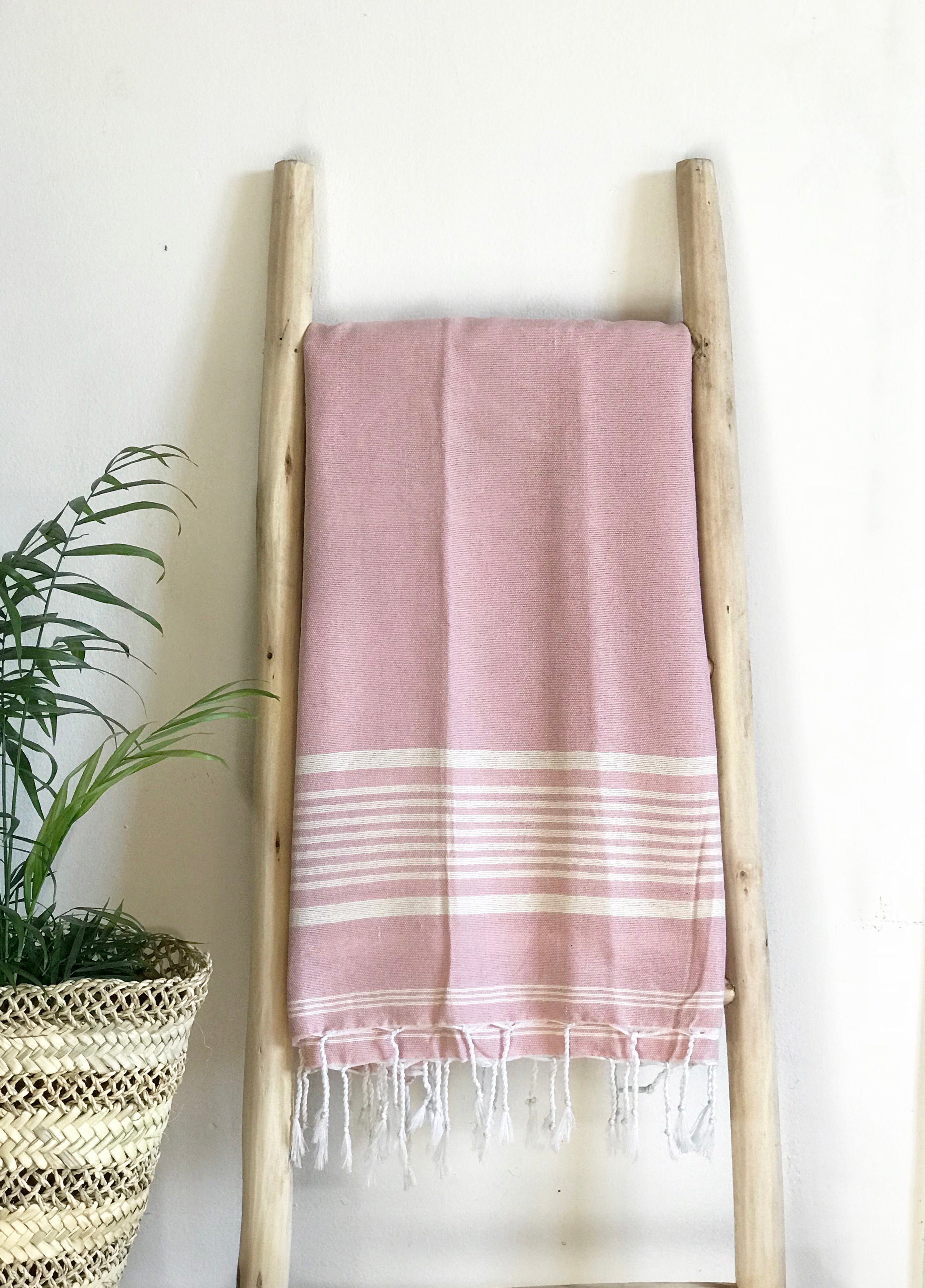 Hammam Towel - PINK w/ White Stripes