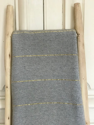 Hand-Woven Moroccan Pom Pom Blanket - Grey